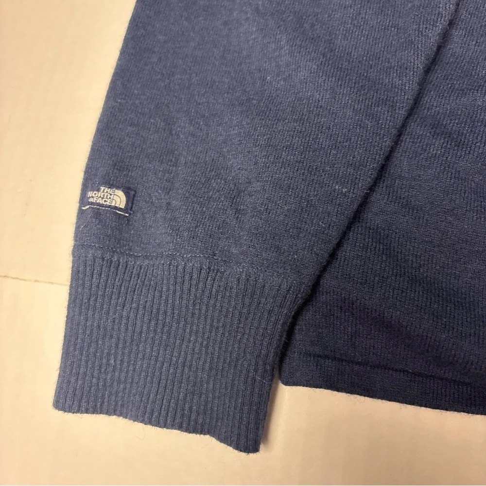 The North Face Men’s Large Knit Pullover Navy Blue Collared Lightweight Preppy